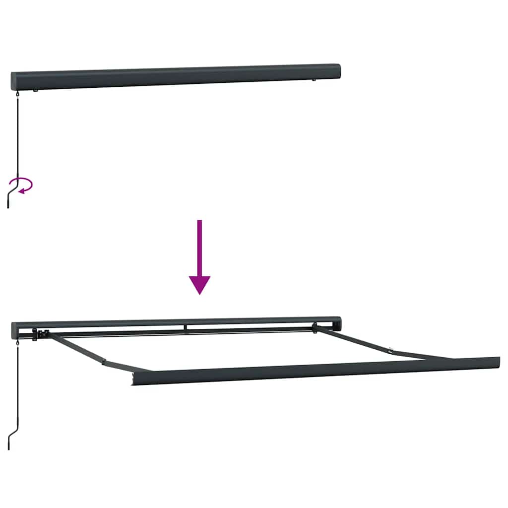 vidaXL Markise Einziehbar Anthrazit und Weiß 3x2,5 m Stoff & Aluminium