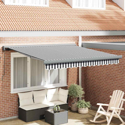 vidaXL Markise Einziehbar Anthrazit und Weiß 3x2,5 m Stoff & Aluminium