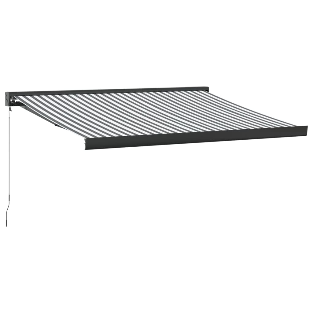 vidaXL Auvent rétractable Anthracite et blanc 3,5x2,5 m Tissu et aluminium