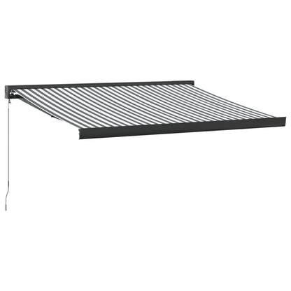 vidaXL Auvent rétractable Anthracite et blanc 3,5x2,5 m Tissu et aluminium
