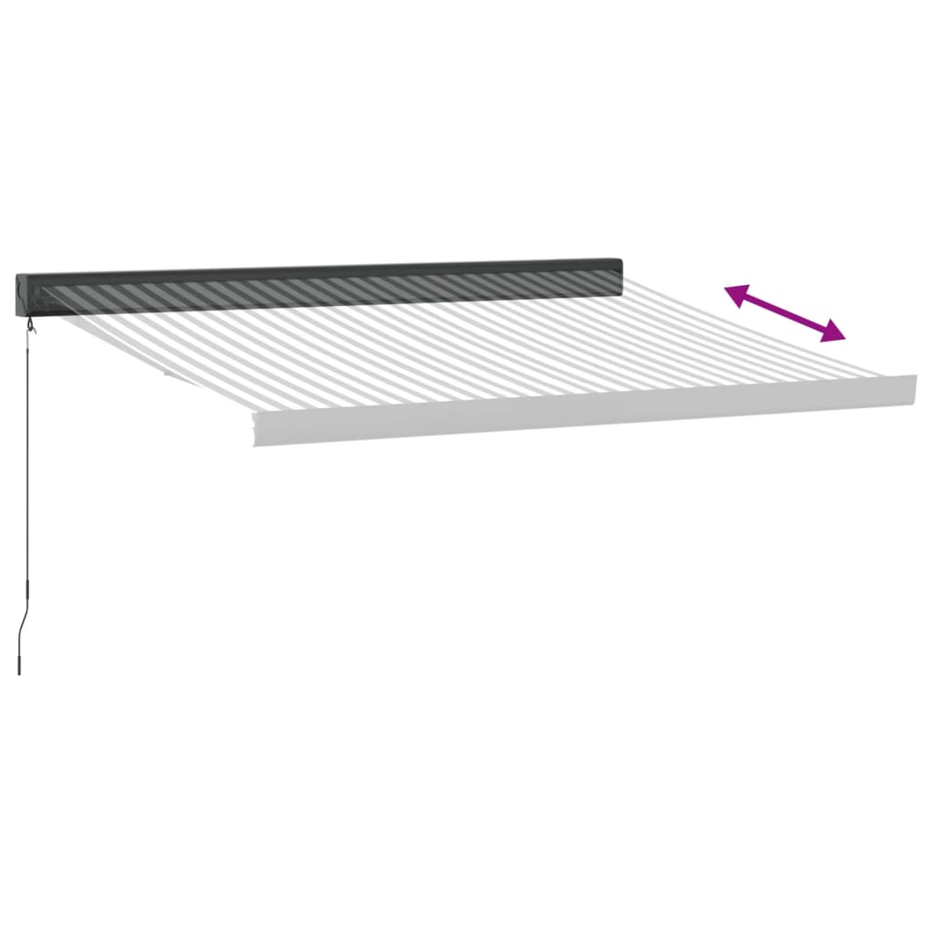 vidaXL Auvent rétractable Anthracite et blanc 3,5x2,5 m Tissu et aluminium