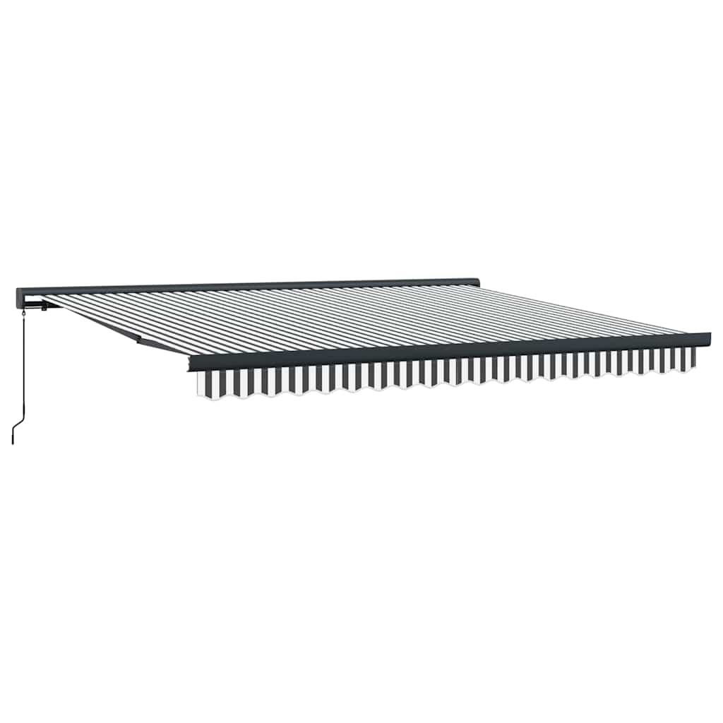 vidaXL Markise Einziehbar Anthrazit und Weiß 4x3 m Stoff und Aluminium