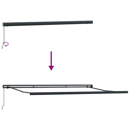 vidaXL Markise Einziehbar Anthrazit und Weiß 4x3 m Stoff und Aluminium