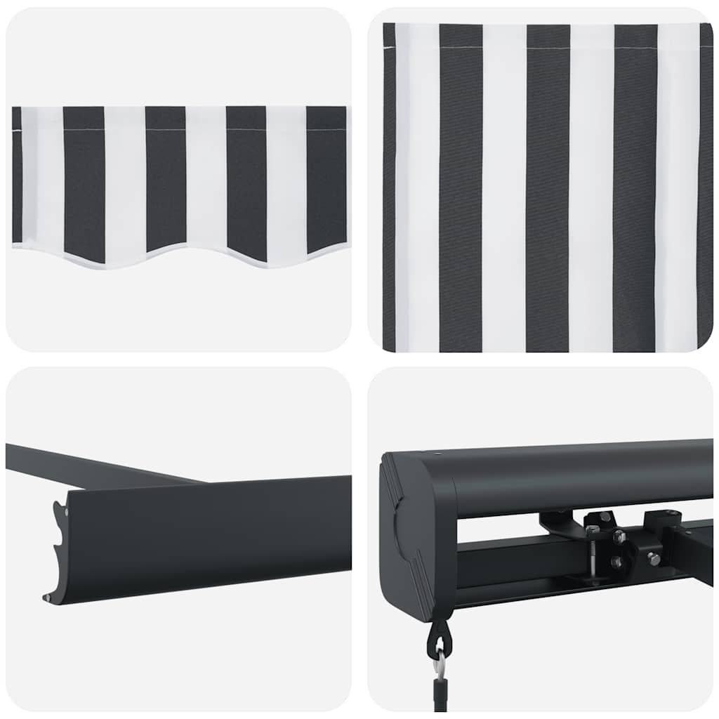 vidaXL Markise Einziehbar Anthrazit und Weiß 4x3 m Stoff und Aluminium