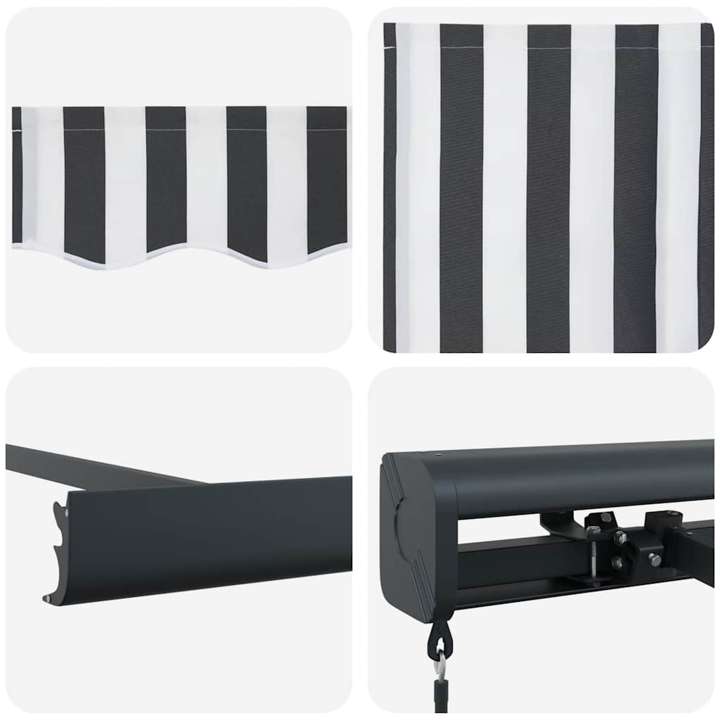 vidaXL Markise Einziehbar Anthrazit und Weiß 4,5x3 m Stoff & Aluminium
