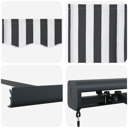 vidaXL Markise Einziehbar Anthrazit und Weiß 4,5x3 m Stoff & Aluminium