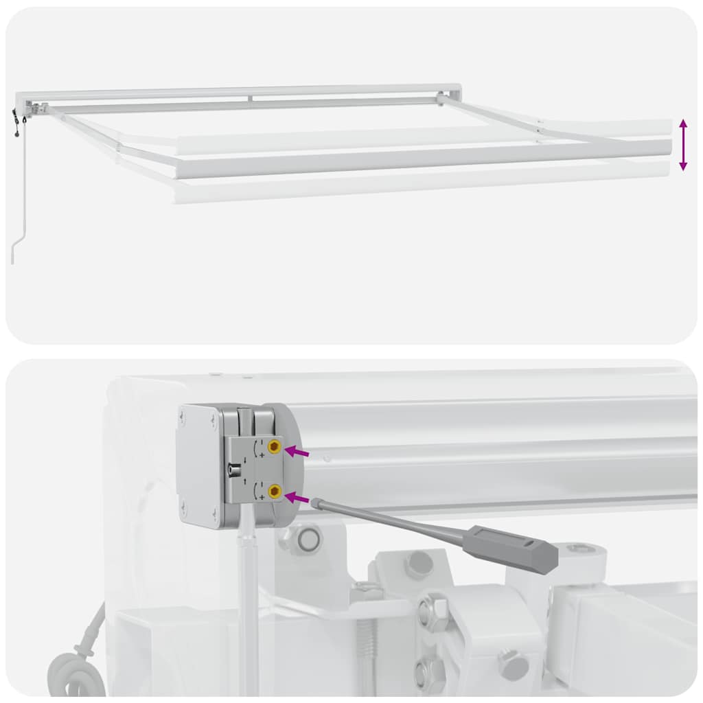 vidaXL Markise Einziehbar Anthrazit und Weiß 3x2,5 m Stoff & Aluminium