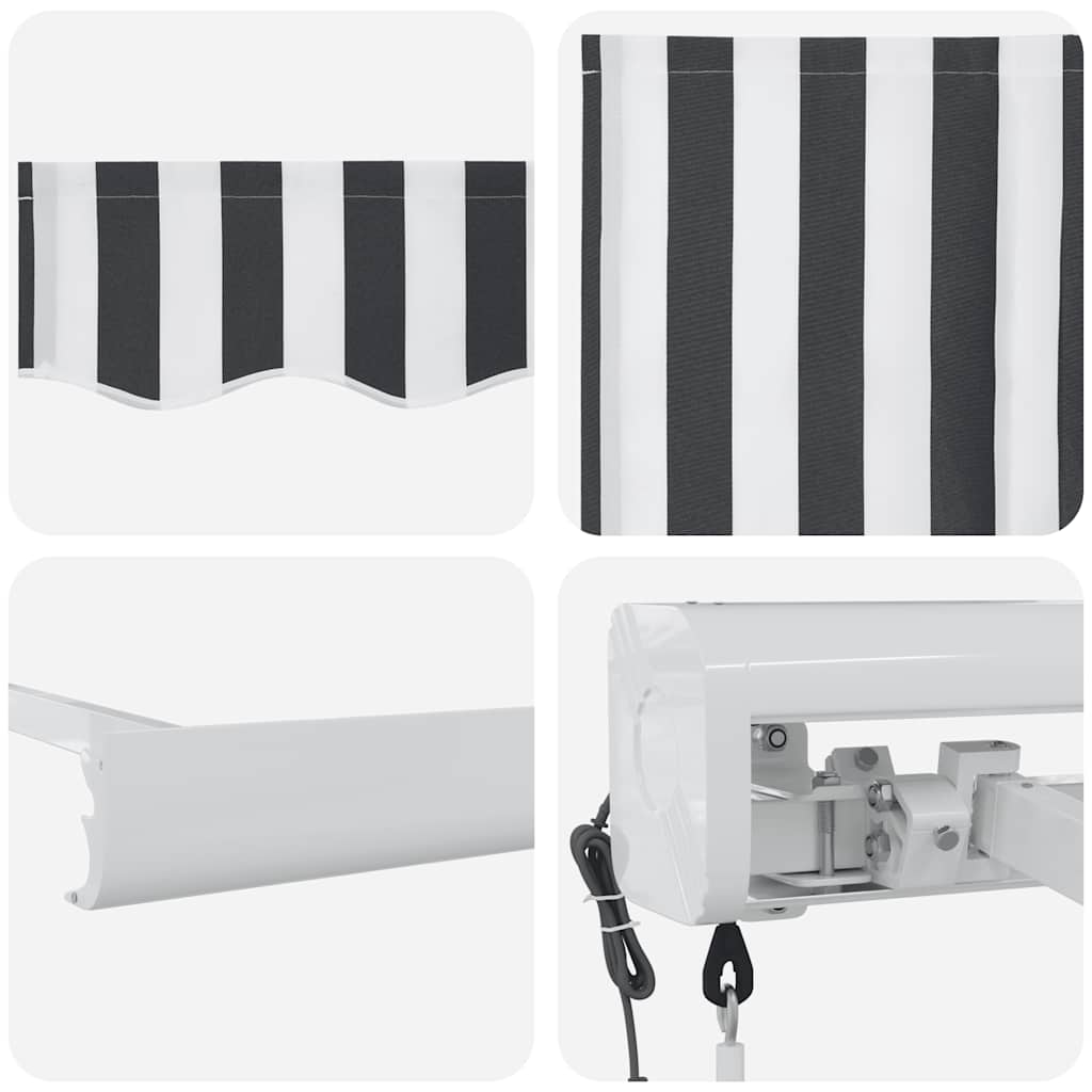 vidaXL Markise Einziehbar Anthrazit und Weiß 3x2,5 m Stoff & Aluminium