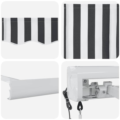 vidaXL Markise Einziehbar Anthrazit und Weiß 3x2,5 m Stoff & Aluminium