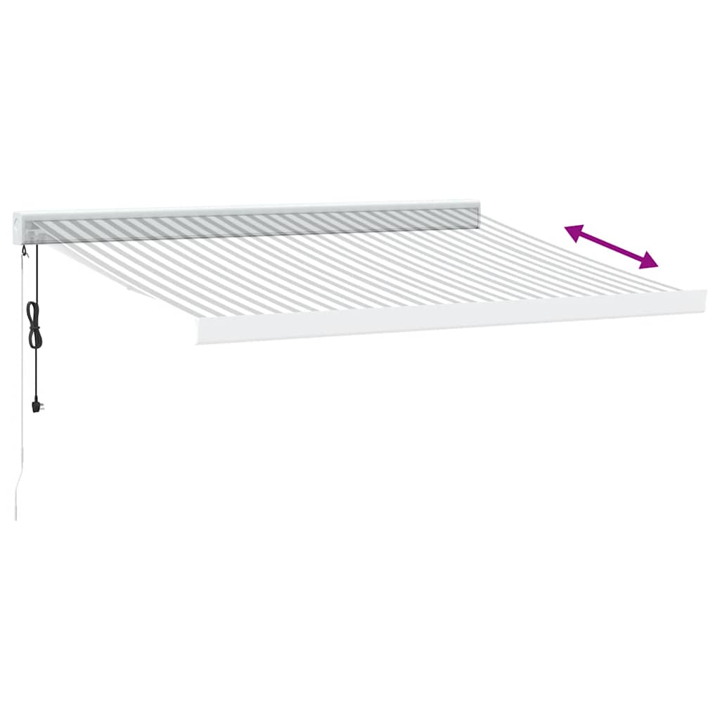 vidaXL Markise Einziehbar Anthrazit & Weiß 3,5x2,5 m Stoff & Aluminium