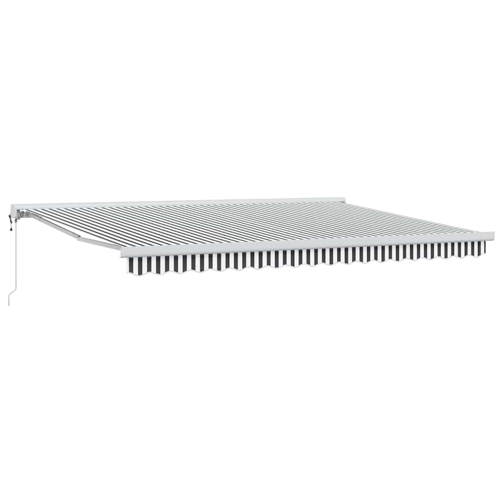vidaXL Auvent rétractable anthracite et blanc 4,5x3 m Tissu & Aluminium
