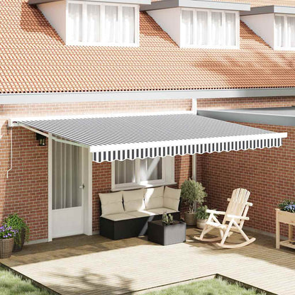 vidaXL Auvent rétractable anthracite et blanc 4,5x3 m Tissu & Aluminium
