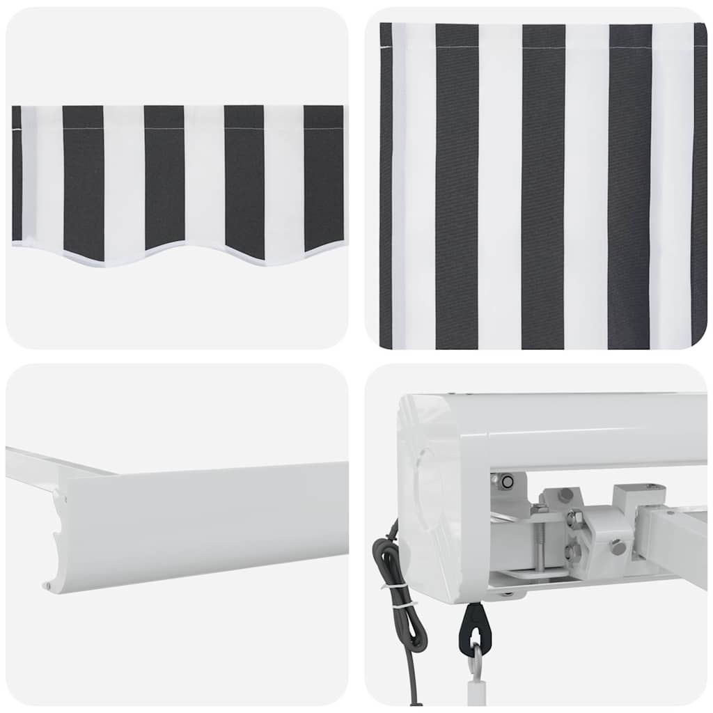 vidaXL Auvent rétractable anthracite et blanc 4,5x3 m Tissu & Aluminium