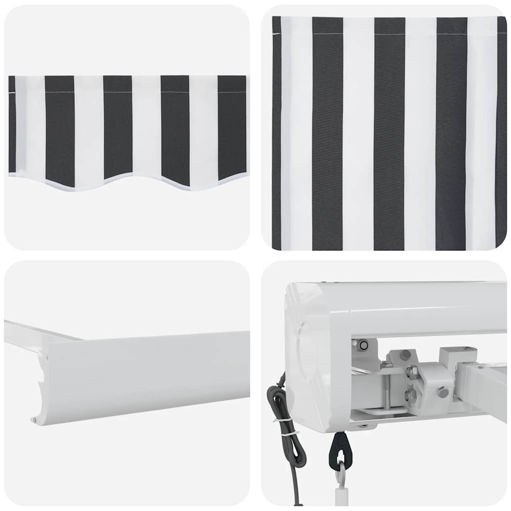 vidaXL Markise Einziehbar Anthrazit und Weiß 5x3 m Stoff und Aluminium