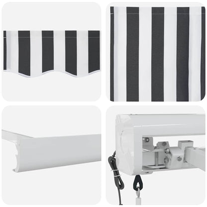 vidaXL Markise Einziehbar Anthrazit und Weiß 5x3 m Stoff und Aluminium