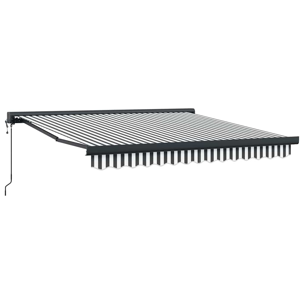 vidaXL Markise Einziehbar Anthrazit und Weiß 3x2,5 m Stoff & Aluminium