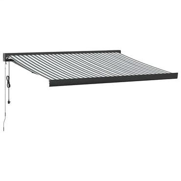 vidaXL Auvent rétractable Anthracite et blanc 3,5x2,5 m Tissu et aluminium