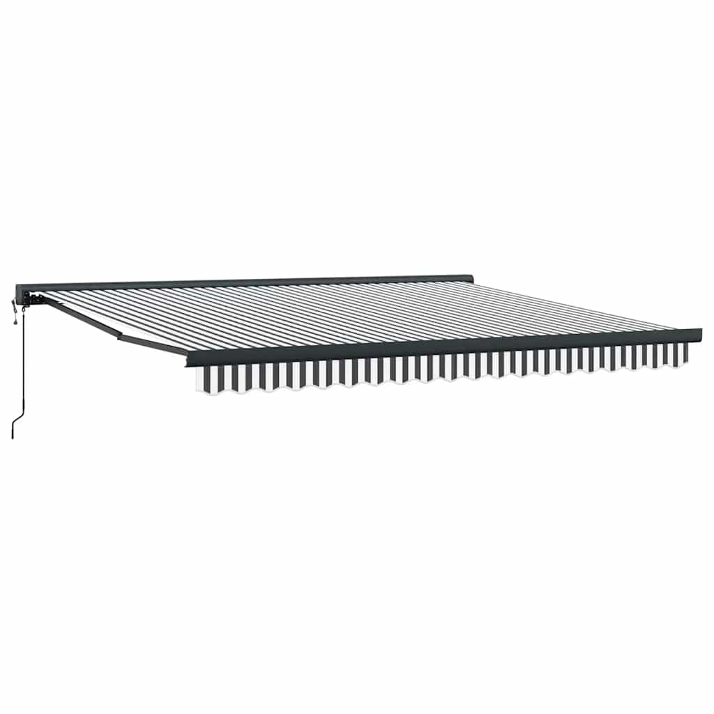 vidaXL Markise Einziehbar Anthrazit und Weiß 4x3 m Stoff und Aluminium