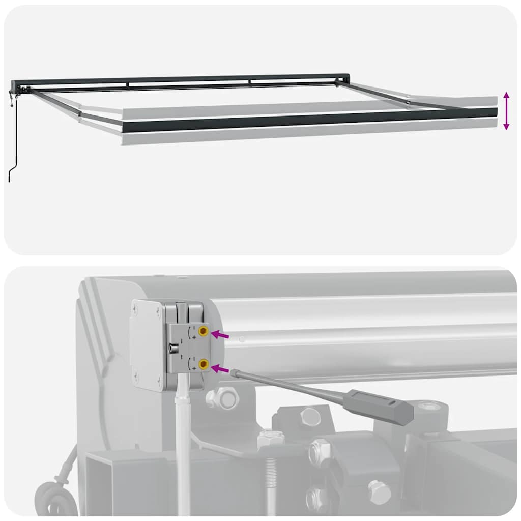 vidaXL Markise Einziehbar Anthrazit und Weiß 4x3 m Stoff und Aluminium
