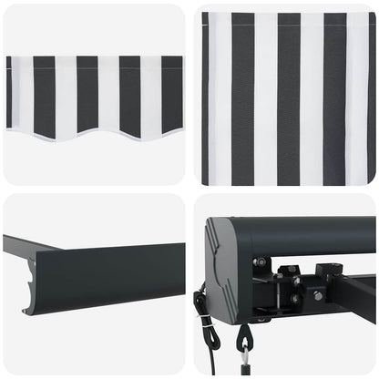 vidaXL Markise Einziehbar Anthrazit und Weiß 4x3 m Stoff und Aluminium