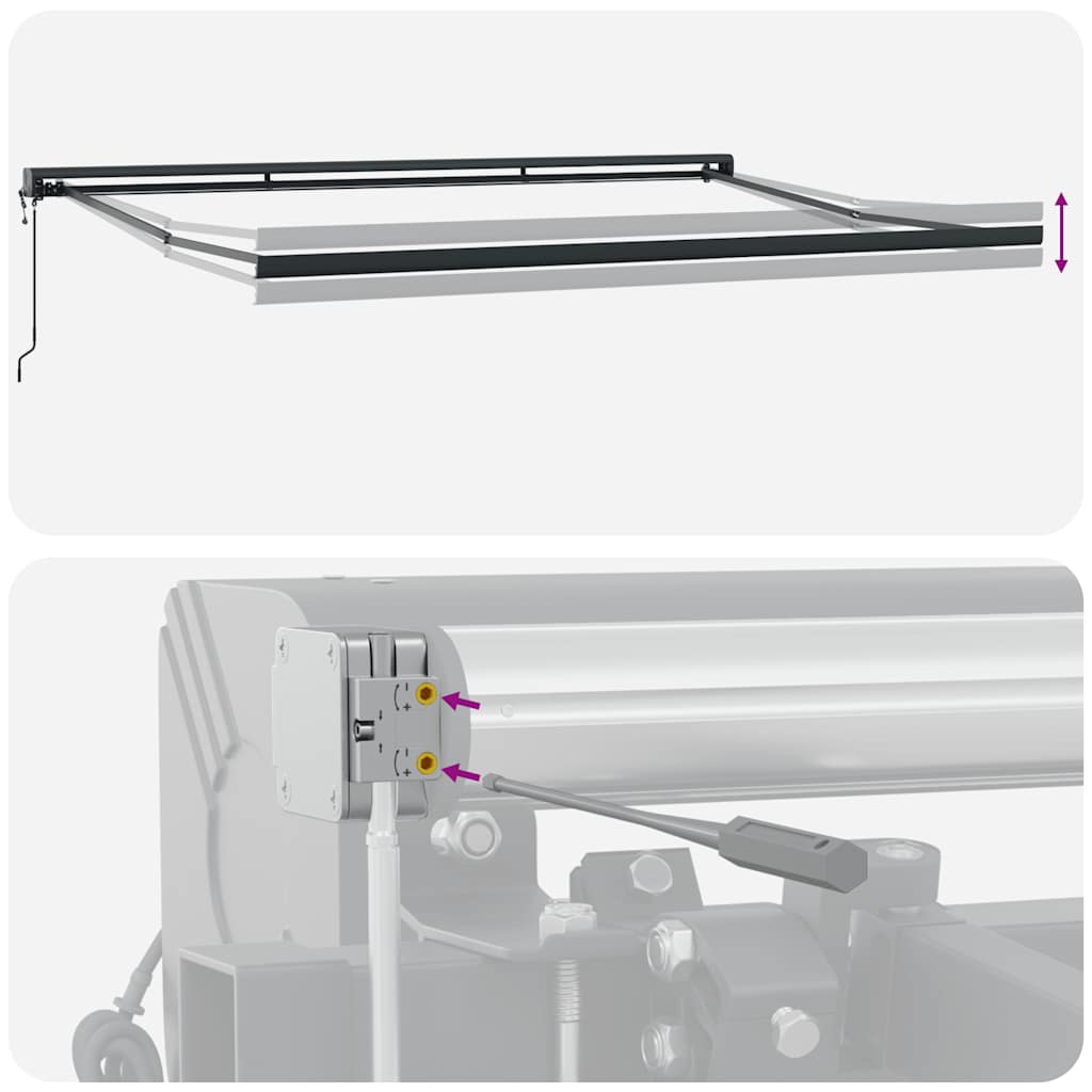 vidaXL Store Banne Rétractable Anthracite et Blanc 4,5x3 m Tissu et Aluminium