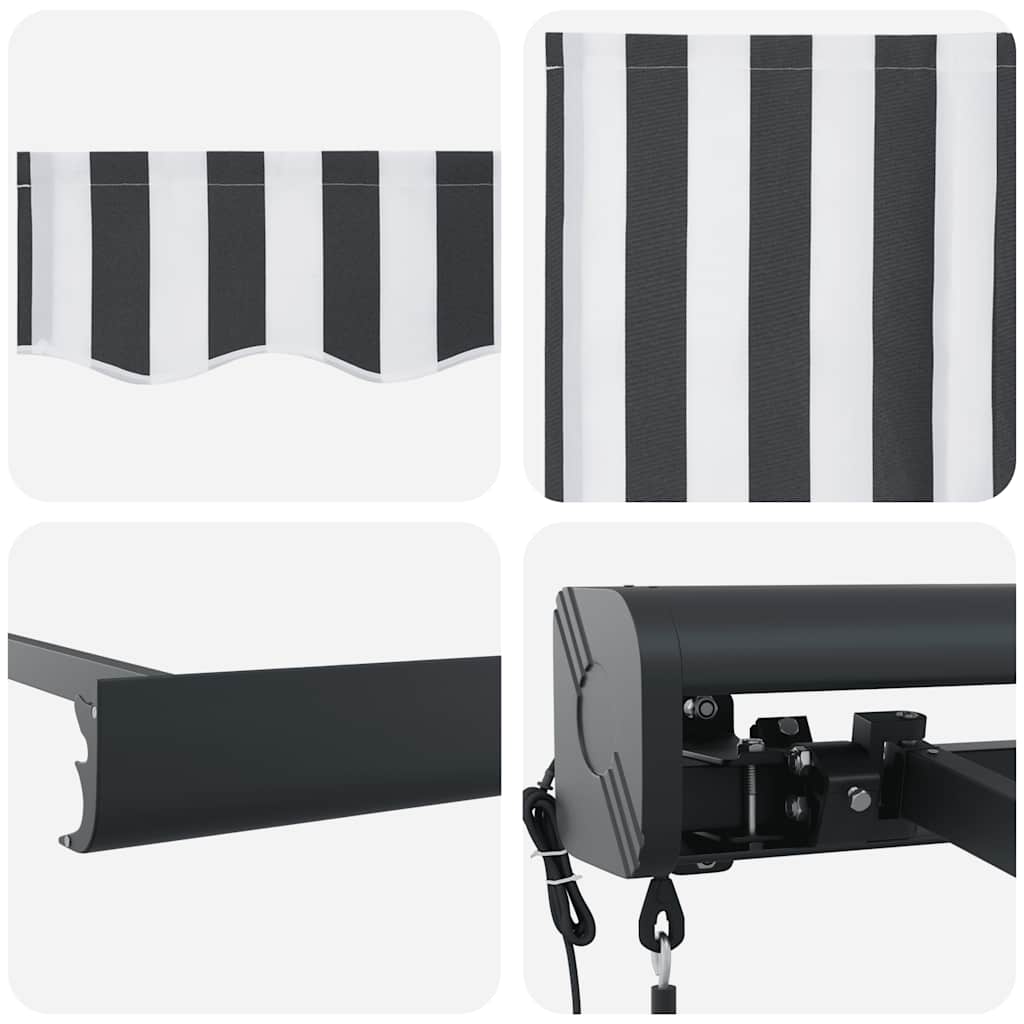 vidaXL Store Banne Rétractable Anthracite et Blanc 4,5x3 m Tissu et Aluminium