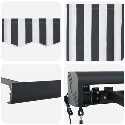 vidaXL Store Banne Rétractable Anthracite et Blanc 4,5x3 m Tissu et Aluminium