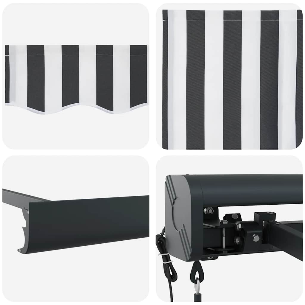 vidaXL Markise Einziehbar Anthrazit und Weiß 5x3 m Stoff und Aluminium