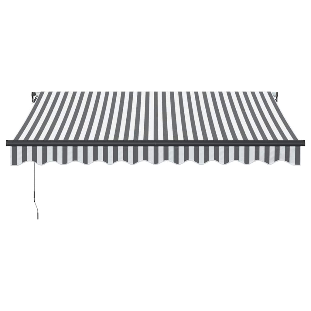 vidaXL Markise mit LED-Beleuchtung Manuell Anthrazit & Weiß 300x250 cm