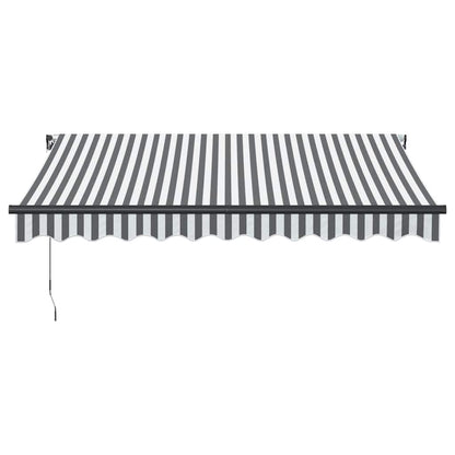 vidaXL Markise mit LED-Beleuchtung Manuell Anthrazit & Weiß 300x250 cm