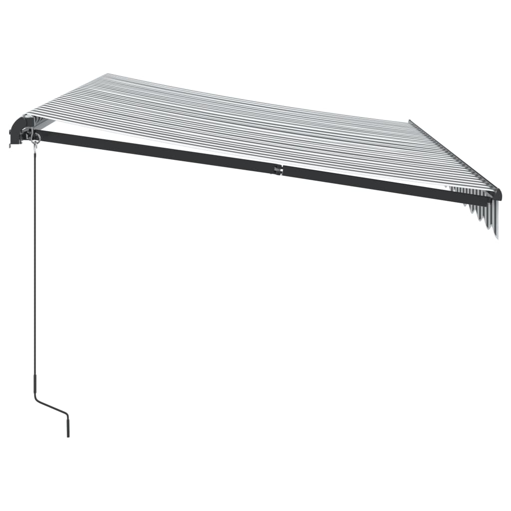 vidaXL Auvent manuel à LED anthracite et blanc 350x250 cm