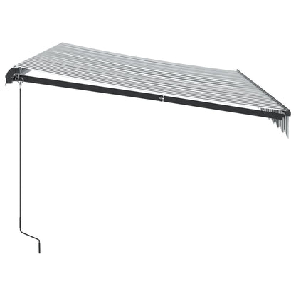 vidaXL Auvent manuel à LED anthracite et blanc 350x250 cm