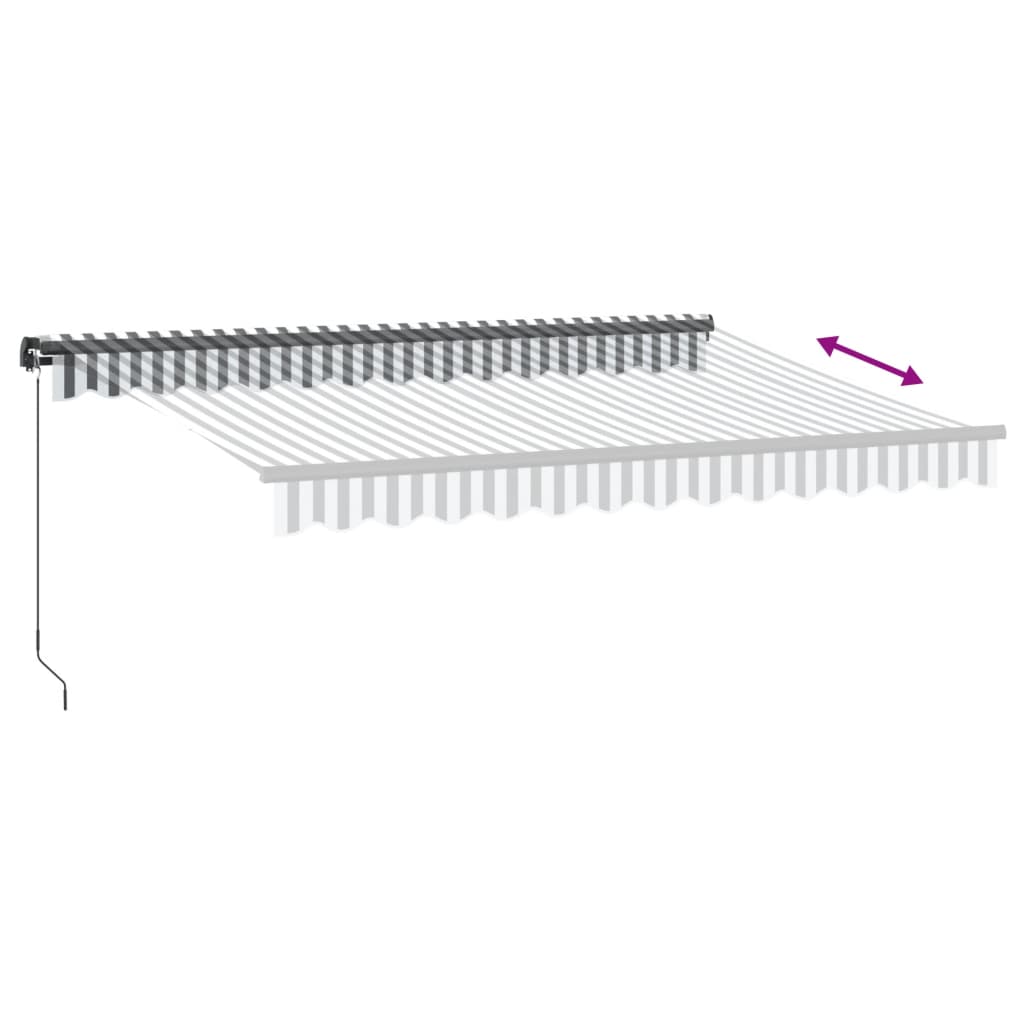 vidaXL Auvent manuel à LED anthracite et blanc 350x250 cm