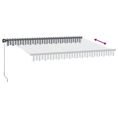 vidaXL Auvent manuel à LED anthracite et blanc 350x250 cm