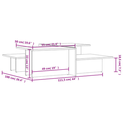vidaXL Couchtische 2 Stk. Schwarz Holzwerkstoff
