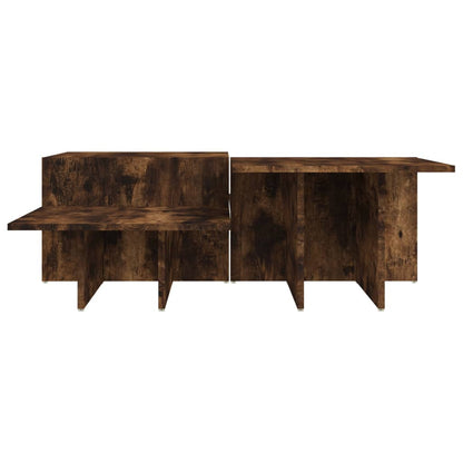 vidaXL Tables basses 2 pcs Chêne fumé Bois d'ingénierie