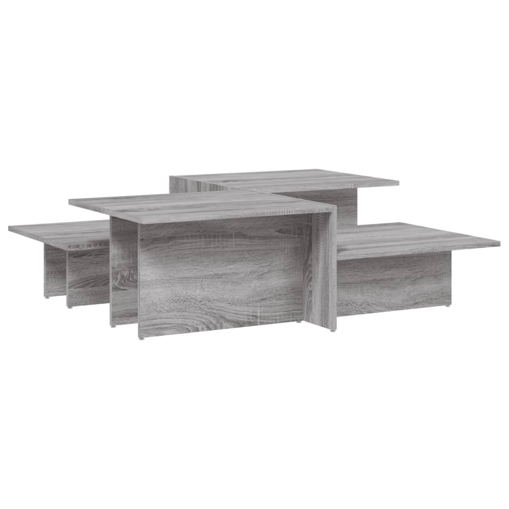 vidaXL Tables basses 2 pcs. Gris Chêne Sonoma Bois d'ingénierie
