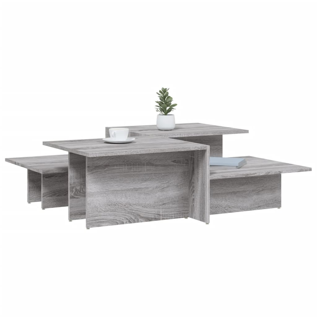 vidaXL Tables basses 2 pcs. Gris Chêne Sonoma Bois d'ingénierie