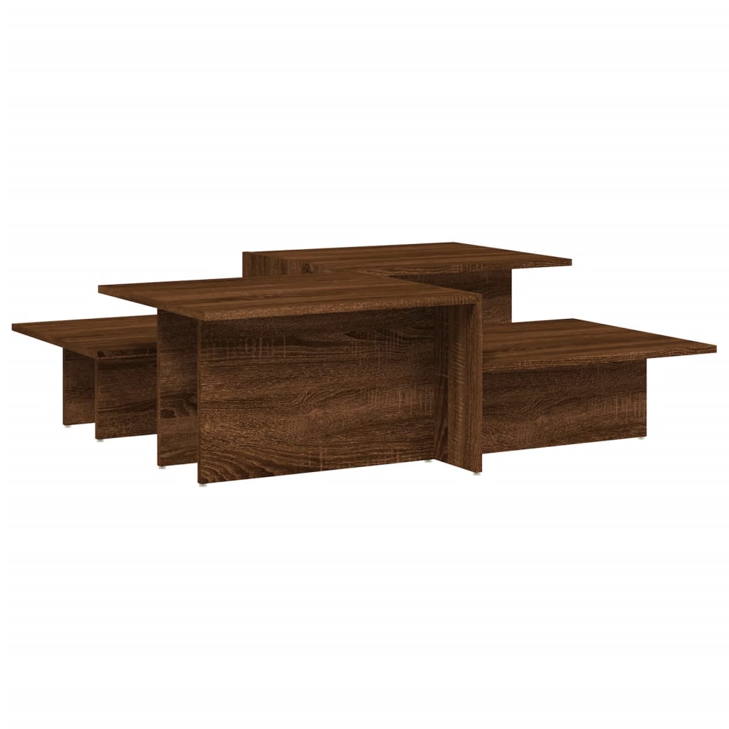 vidaXL Couchtische 2 Stk. Braun Eichen-Optik Holzwerkstoff