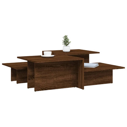 vidaXL Couchtische 2 Stk. Braun Eichen-Optik Holzwerkstoff