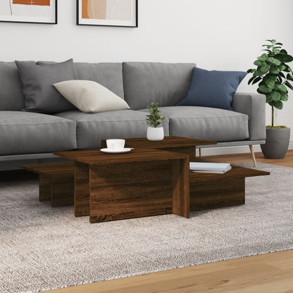 vidaXL Couchtische 2 Stk. Braun Eichen-Optik Holzwerkstoff