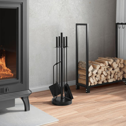 vidaXL 5-teiliges Kaminbesteck-Set 18 x 66 cm Stahl