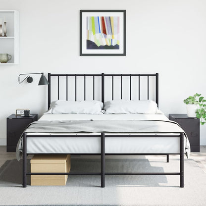 vidaXL Nachttische 2 Stk. Schwarz 34,5x39x44 cm Stahl