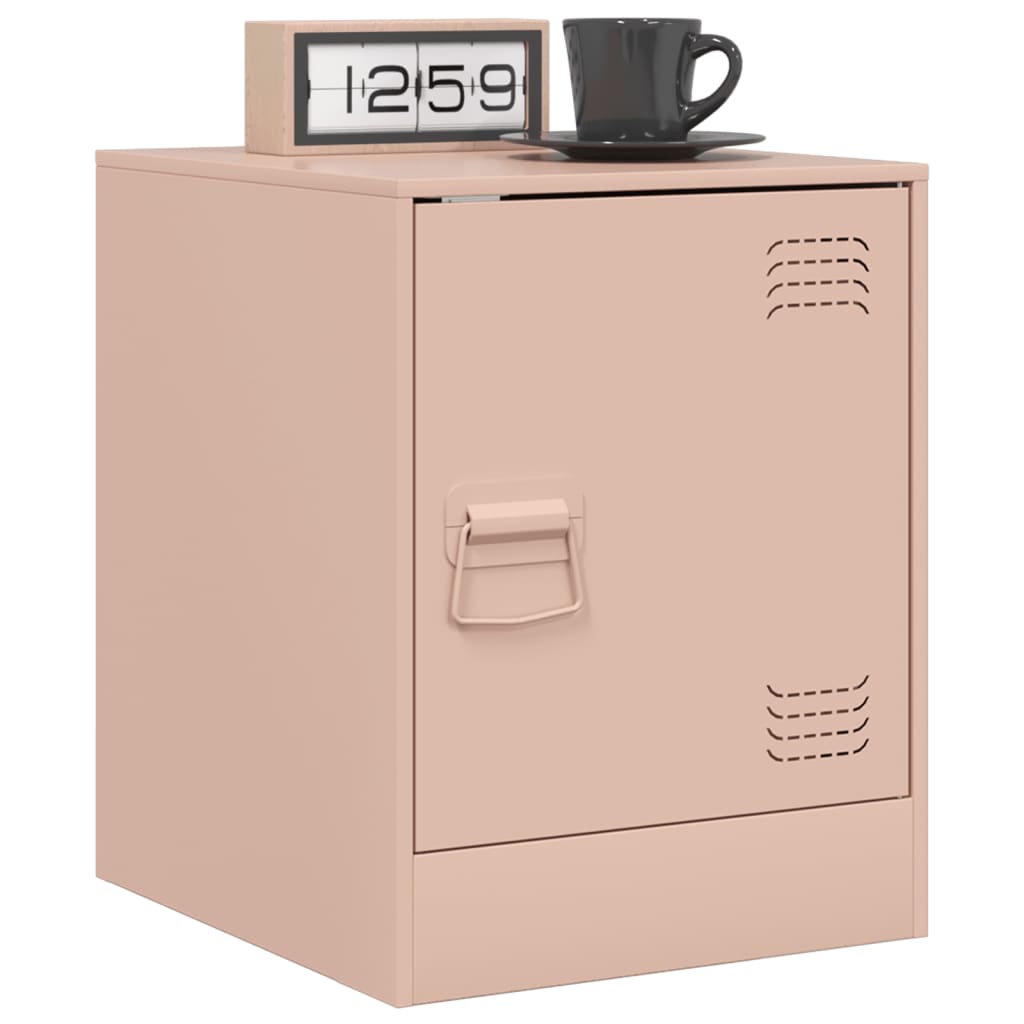 vidaXL Table de chevet Rose 34,5x39x44 cm Acier