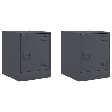vidaXL Tables de chevet 2 pcs Anthracite 34,5x39x44 cm Acier