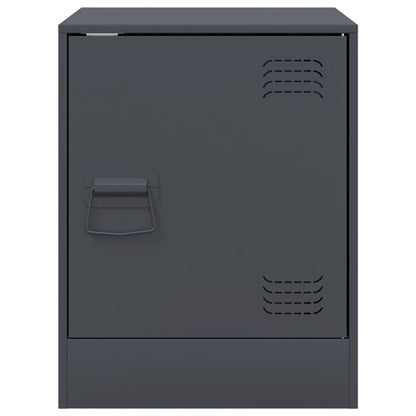 vidaXL Tables de chevet 2 pcs Anthracite 34,5x39x44 cm Acier