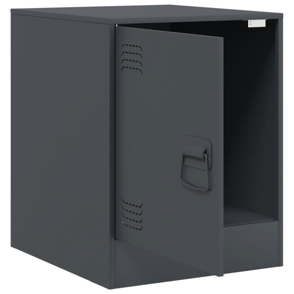 vidaXL Tables de chevet 2 pcs Anthracite 34,5x39x44 cm Acier