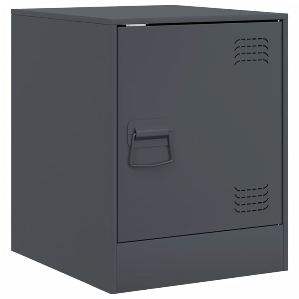 vidaXL Tables de chevet 2 pcs Anthracite 34,5x39x44 cm Acier