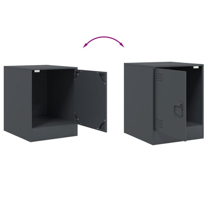 vidaXL Tables de chevet 2 pcs Anthracite 34,5x39x44 cm Acier