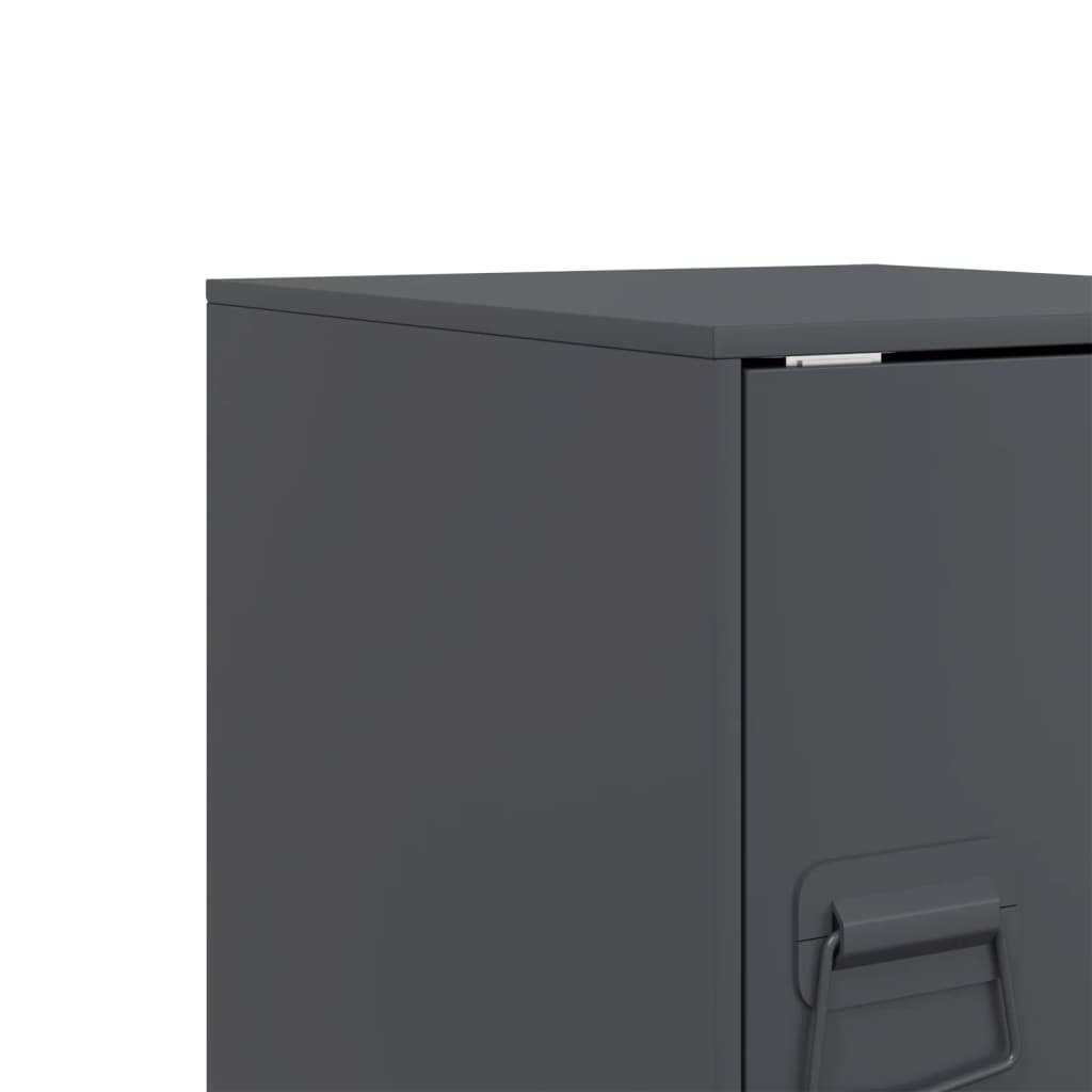 vidaXL Tables de chevet 2 pcs Anthracite 34,5x39x44 cm Acier